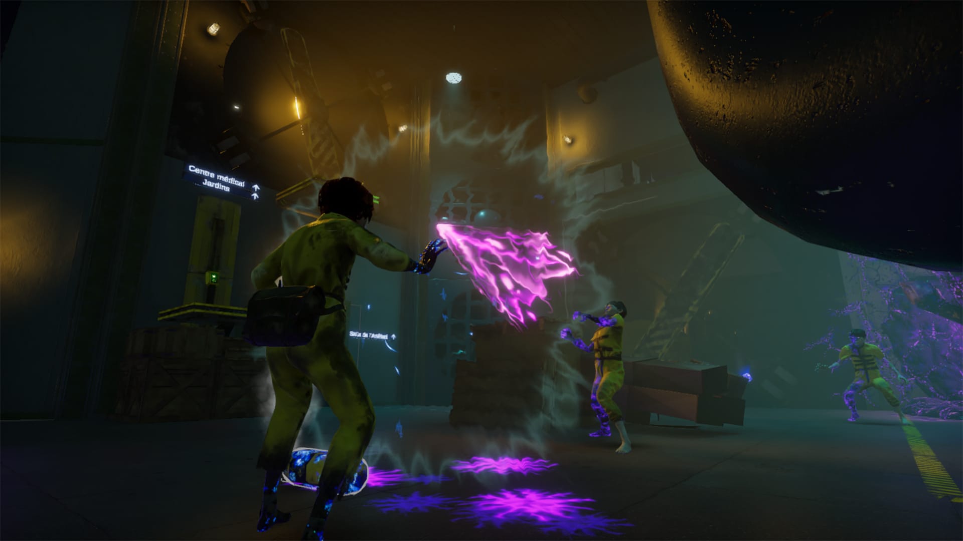 Jeu de finissants : Forbidden Escape - Combat entre 3 personnages dans une salle sombre